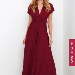 Lulus burgundy convertible maxi dress